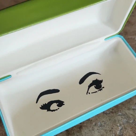 Kate Spade Vibrant Green and Blue Eye Glass Box - Picture 5 of 10